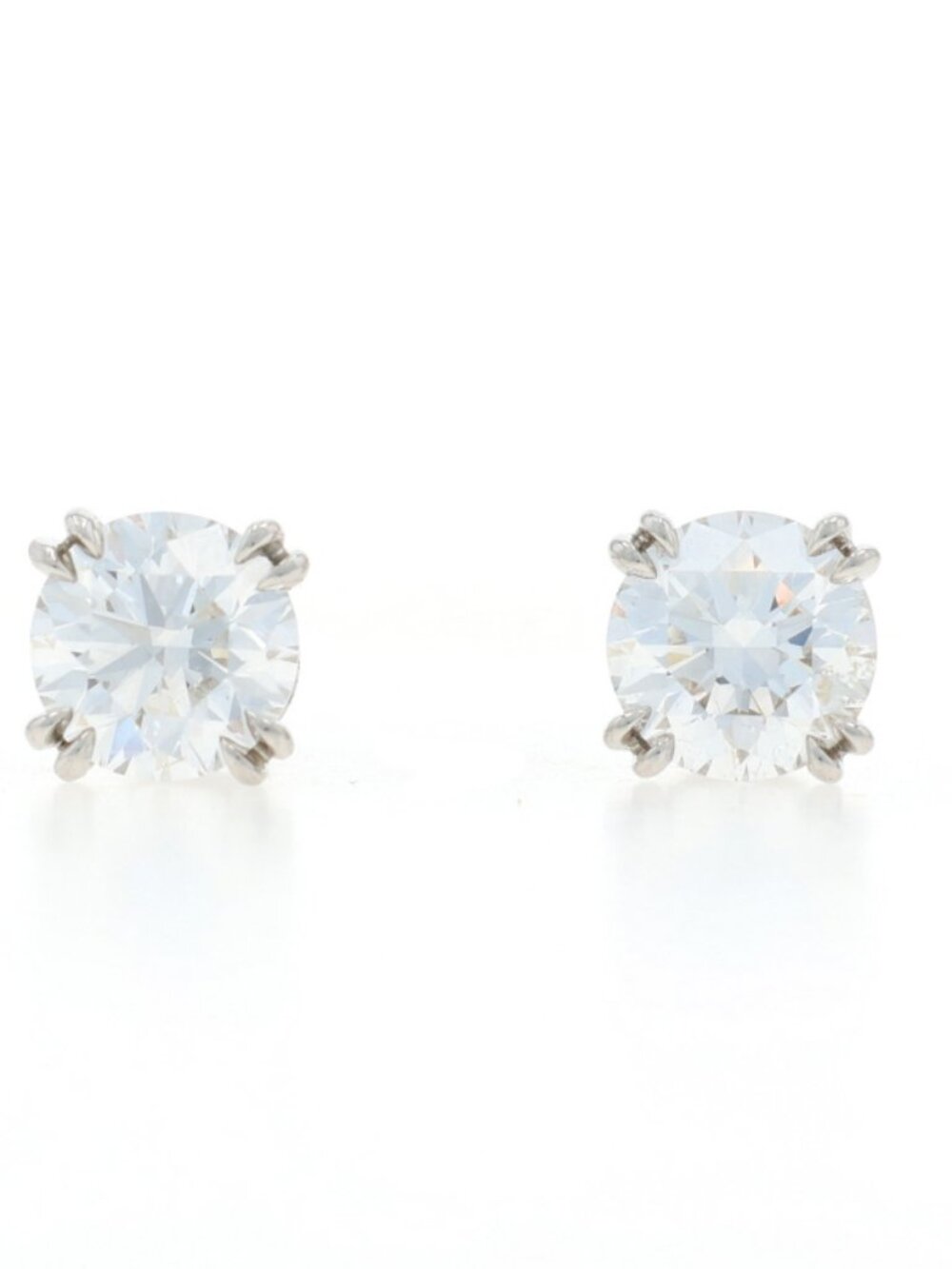 Harry Winston Diamond Stud Earrings - Platinum 950 Round 2.03ctw GIA Pierced